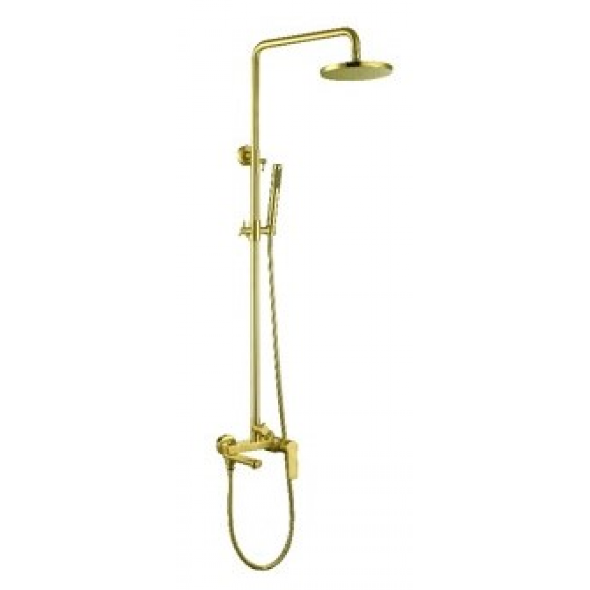 Well Bloom Italy 700系列雨淋花灑套裝 (拉絲金色)：冷熱可調，時尚設計